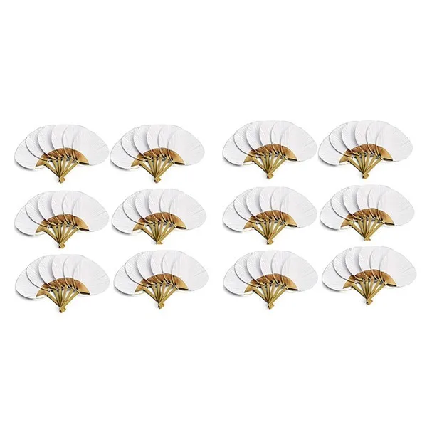 

Pai Pai Bambu 72/36 Pcs/Lot Pure White Bamboo Handle Blank Calligraphy Painting Blank Group Fan White Fan Summer