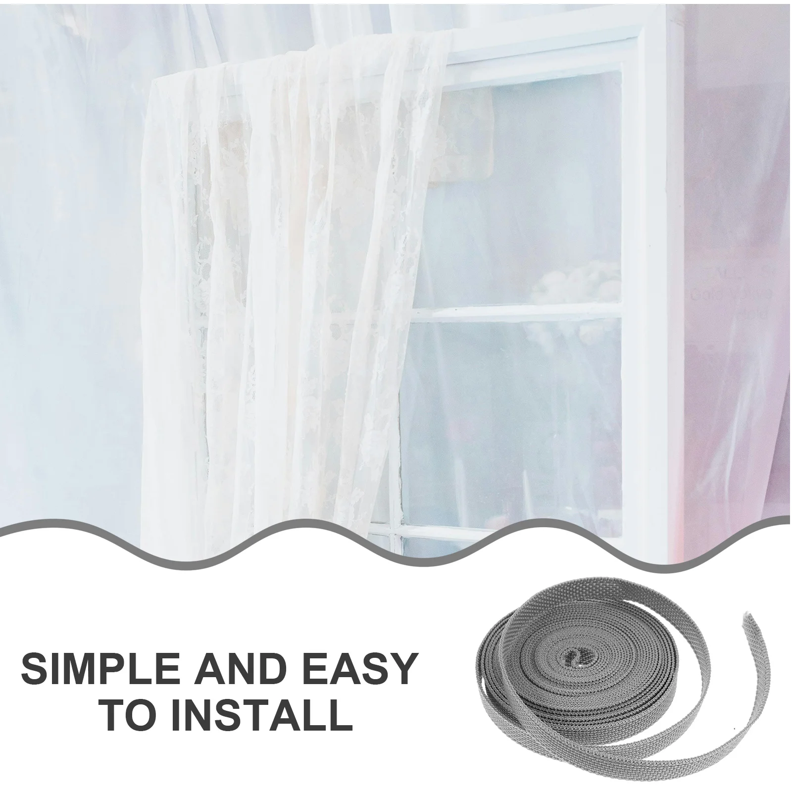 5M Wear-resistant Curtain Strap Roller Blind Buckle Strap Drapes Binding Tape Ribbon Universal Tieback