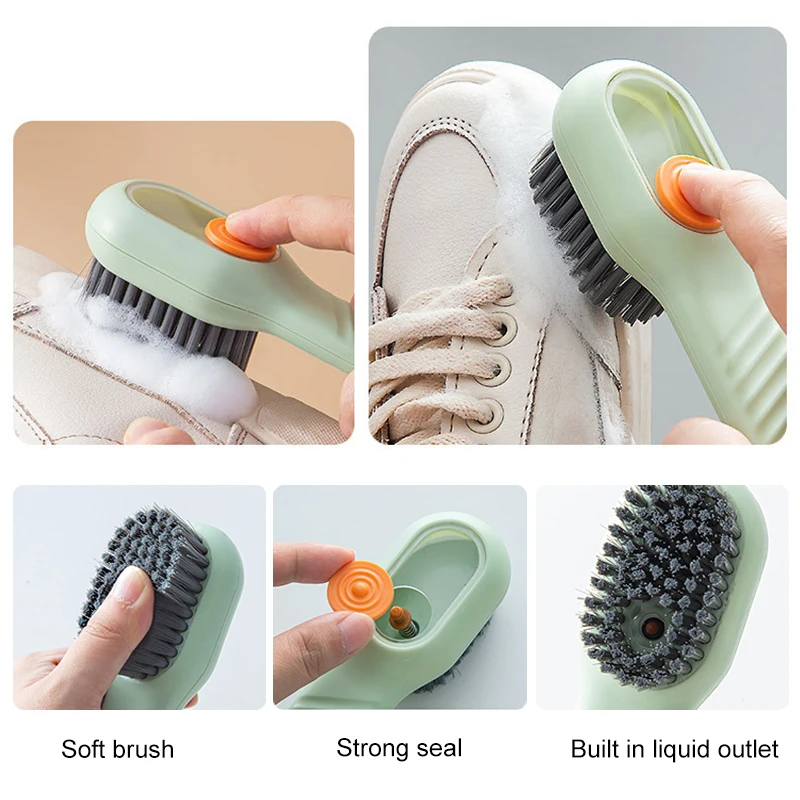 Shoe Brush Multifunction Cleaning Brush Soft Bristled Liquid Shoe Brush For Clothes Shoes Household Cleaning Brush Cleaning Tool