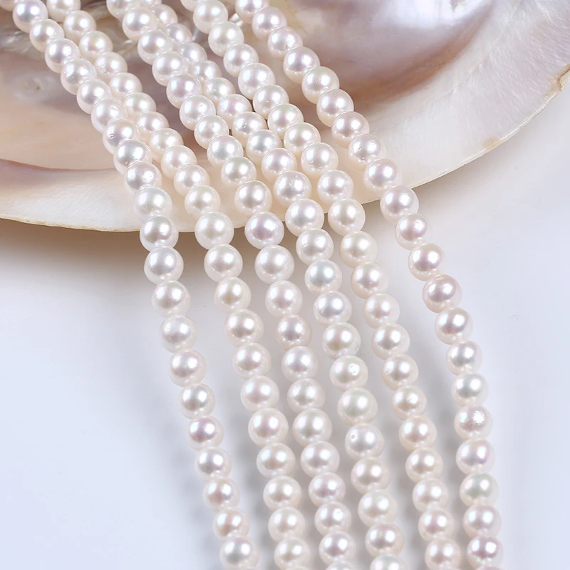 

8-9mm AA Chinese Akoya White Natural Near Round Loose Beads Freshwater Pearl Strand