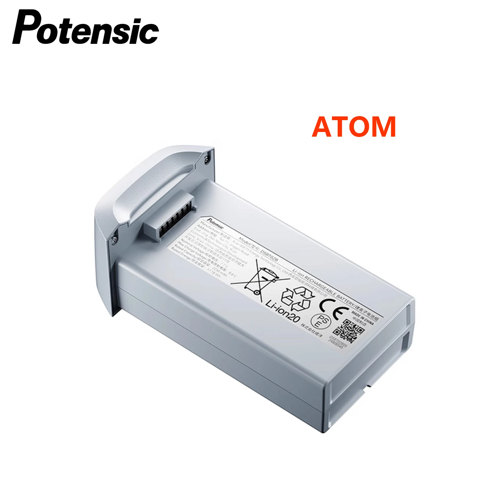 Batterie d'origine pour drone ATOM - pack de trois batteries alignées