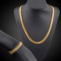 Ensembles de bijoux en argent regardé 925 plaqué or 18 carats pour hommes et femmes, chaîne en os de serpent, bracelets de la présidence, noble, ne se décolore pas, nouveau, 6mm 1