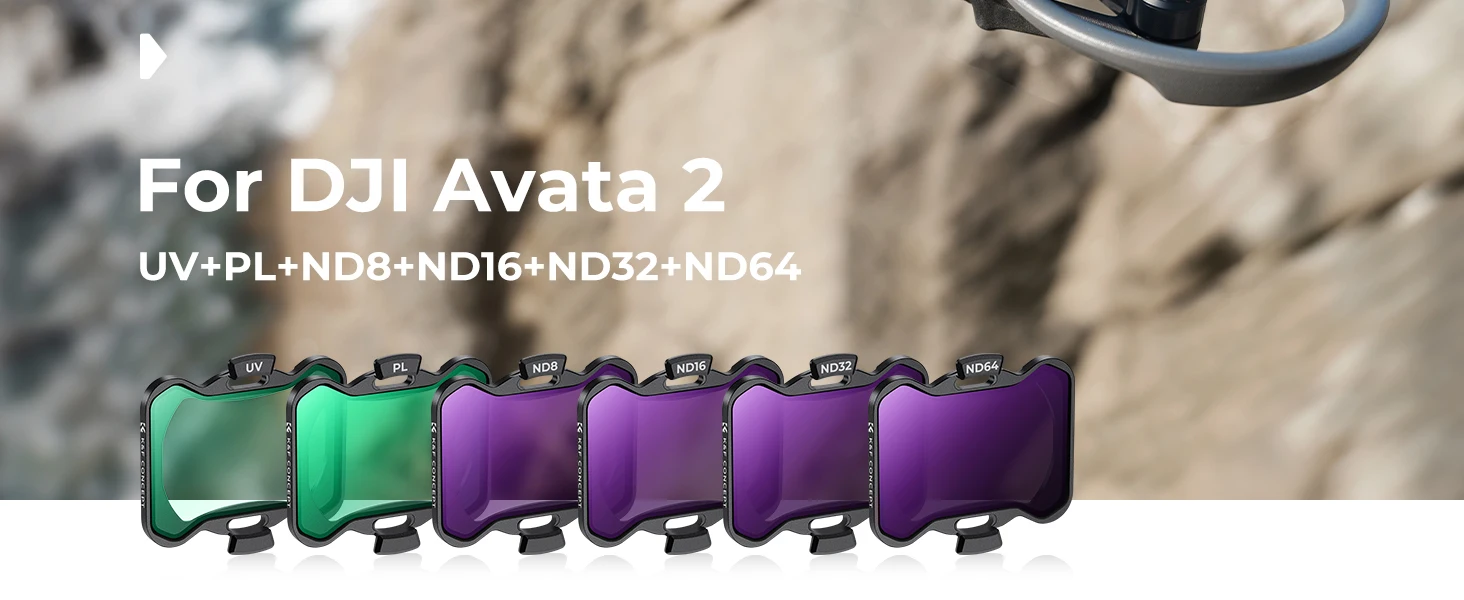 Description Picture 3 of itemK&F Concept Filter Set for DJI Avata 2 Filter UV/CPL/ND8/ND16/ND32/ND64 Multi-Layer Coated Drone Lens Camera Filters Accessories