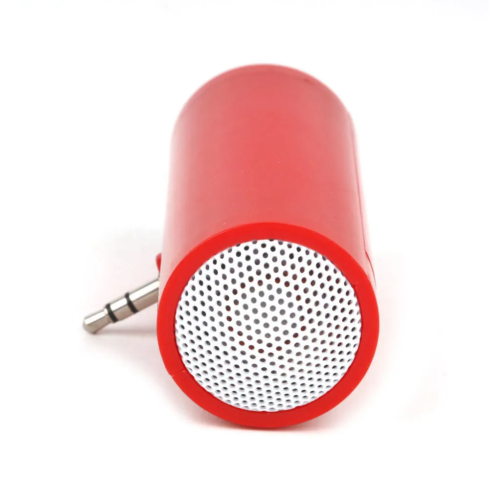 Campatible with 3.5mm Audio Plugs Devices Smartphones Portable Mini Stereo Plug in Speaker 3.5mm Jack Mini Speaker Red MP4 Tablets etc MP3 Laptops 