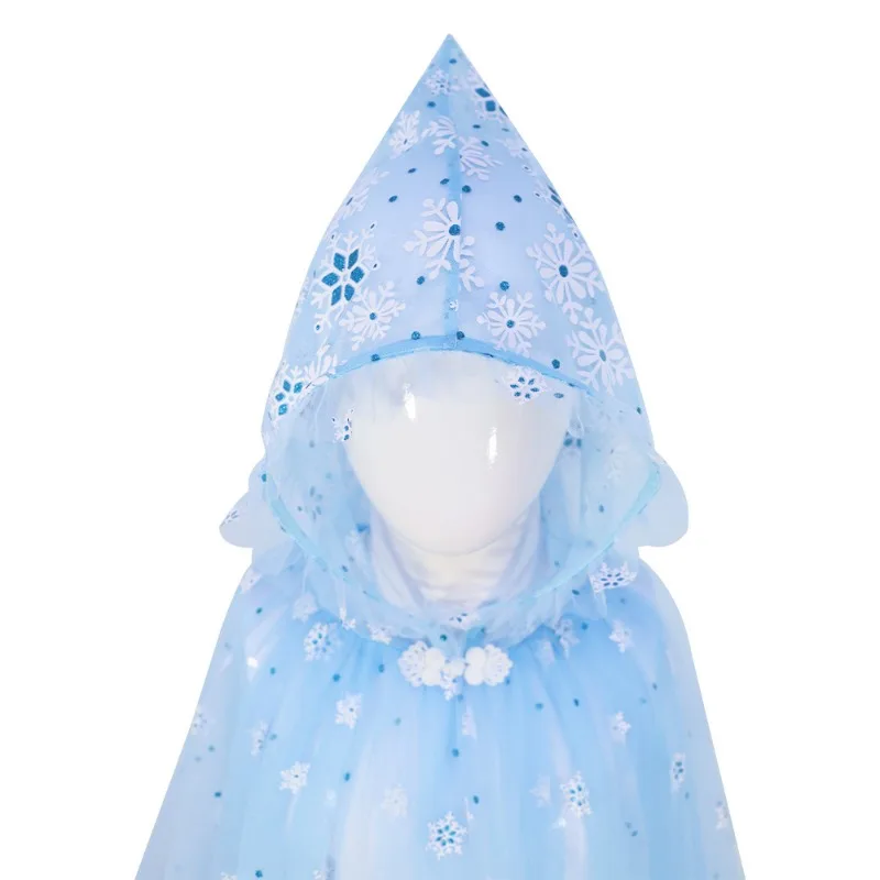 Anime Frozen Cosplay Costume Princess Elsa Cloak Children's Day Stage Performance Cape Girls Birthday Gifts