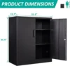 Metal Storage Cabinet  Adjustable,Office Cabinet Locking Tool Cabinets,Kitchen Small  Height Storage Cabinet Cupboard 36"H 2