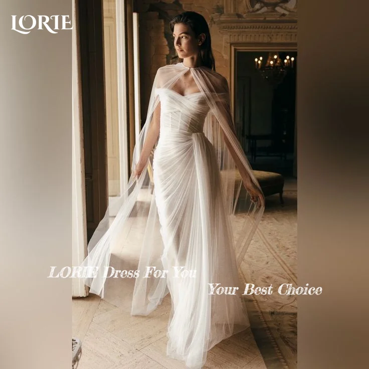 Wedding Dresses LORIE Pleat Tulle Off Shoulder Bride Sweetheart A-Line Slit Boho Spring Women Bridal Gowns Customized