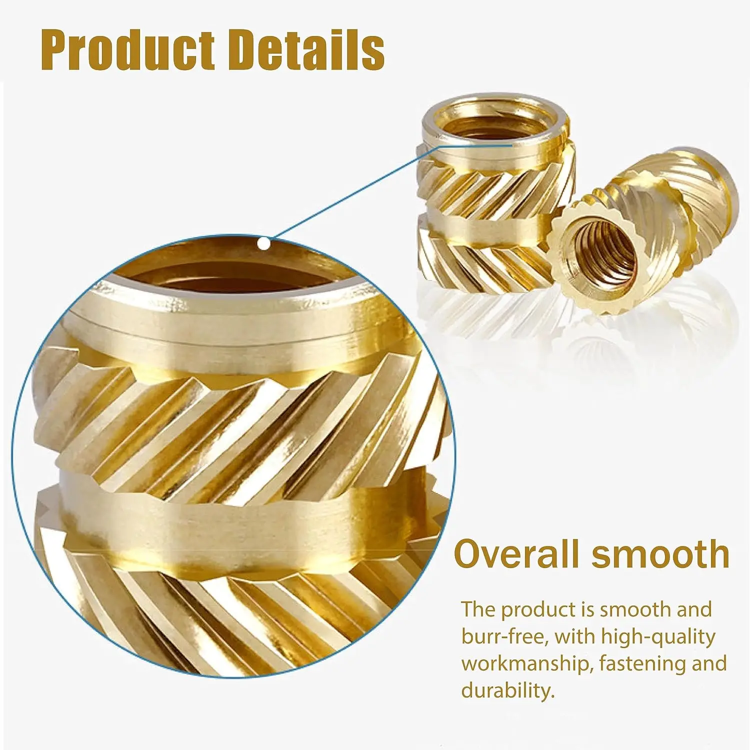 100Pcs M3 Threaded Heat Insert Embedment Nut Knurled Brass M3X4X5 For 3D Printer Voron 2.4 And Others threaded insert nut