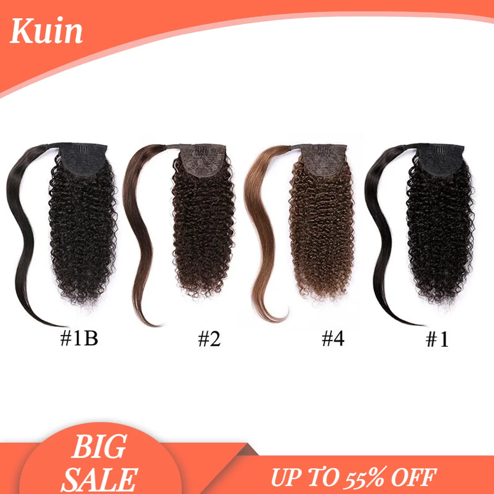 

Afro Kinky Curly Ponytail Extensions Human Hair for Black Women Natural Hairpiece Brazilian Remy Wrap Around Clip in Horse Tail