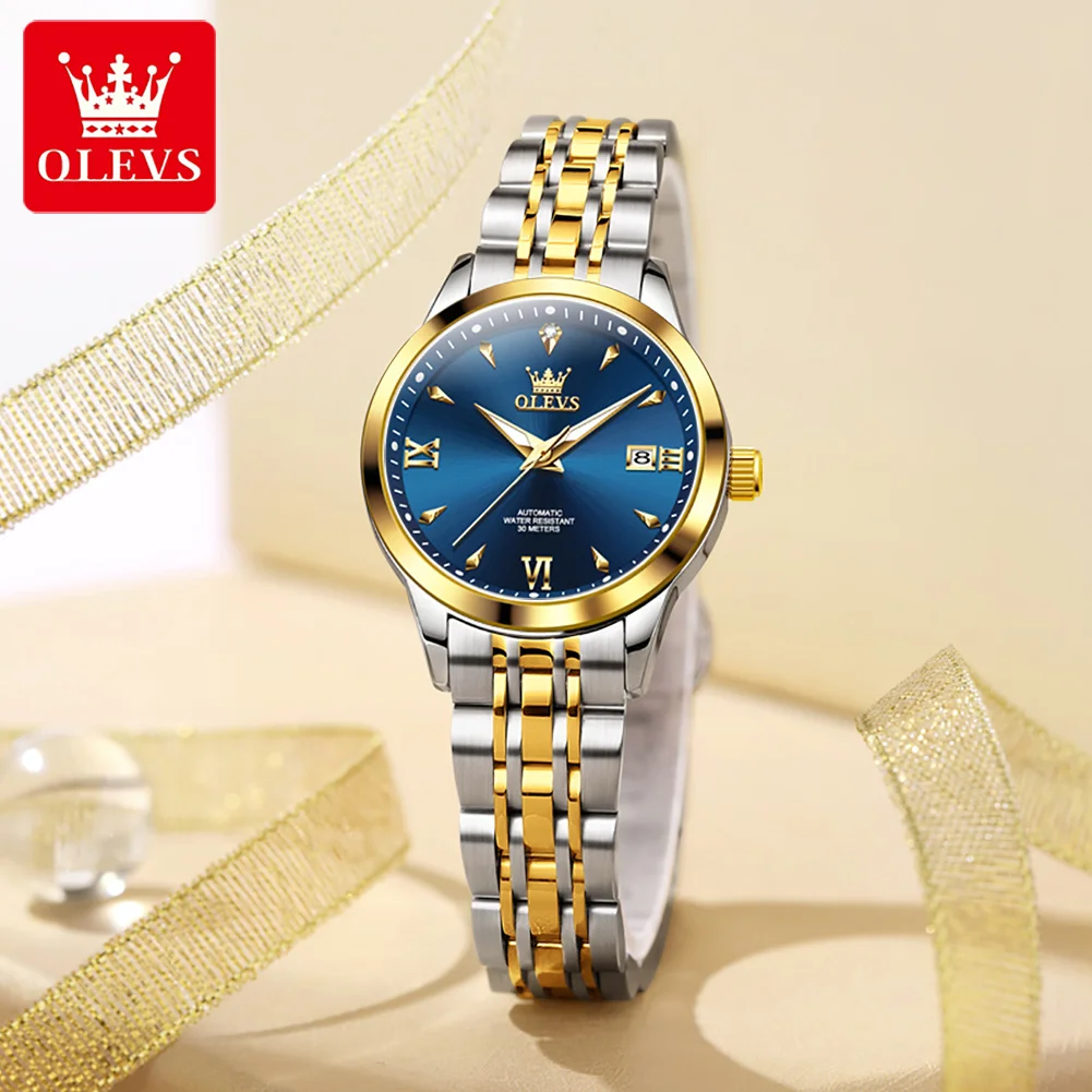 OLEVS 9956 Watch For Women Auto Date Elegant Mechanical Women Watch Waterproof Simple Fashion Business Automatic Wristwatch