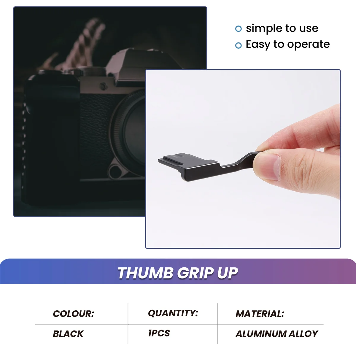 Metal Hot Shoe Cover Thumb Grip for Fujifilm Fuji X100F X100T X70