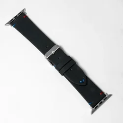 Premium Leather Watch Strap - Elegant Replacement Band - 42 44 45 46 49mm (Black)