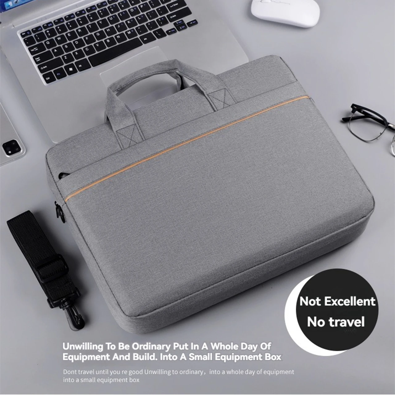 Waterproof Laptop Sleeve Bag with Shoulder Strap - 15.6 Inch Portable Computer Briefcase
