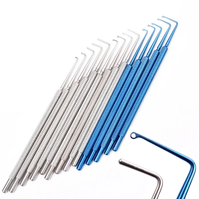 1 piece Titanium muscle hook Strabismus teaser hook Helveston finder hook ophthalmic surgery instruments laparoscopic surgery instruments laparoscopic titanium clips clip applicator lt300 titanium ligation clips