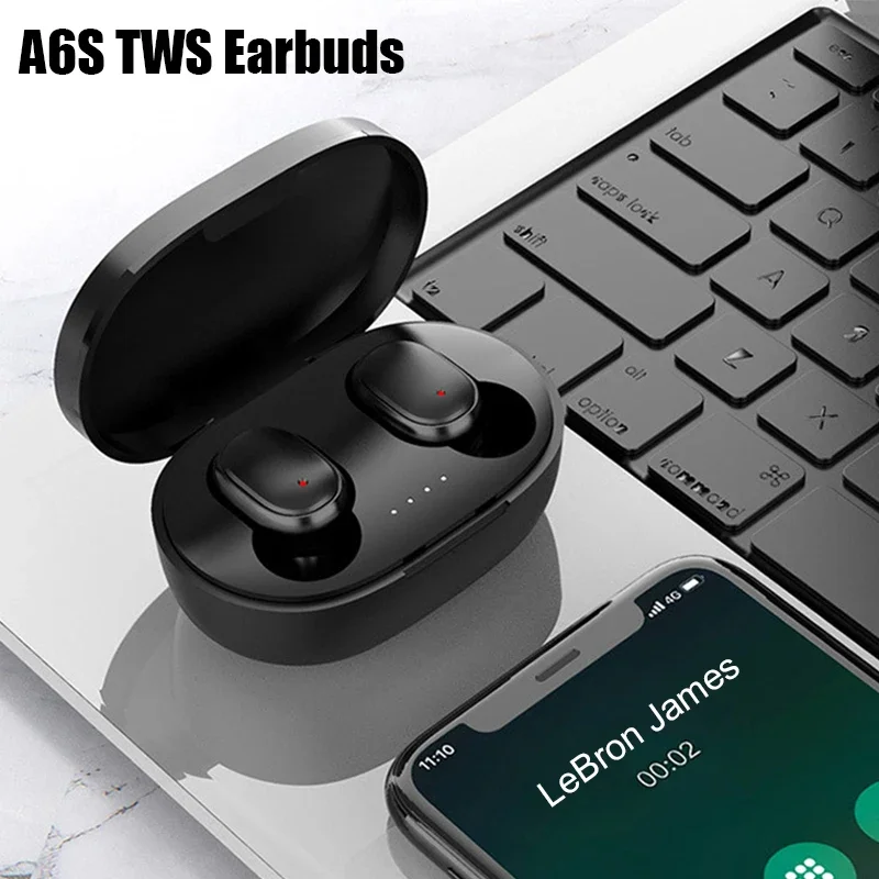 Comprar A6S TWS Auriculares inalámbricos Bluetooth Auriculares estéreo  Bluetooth para Xiaomi Redmi con cancelación de ruido para Huawei Samsung  IPhone Todos los teléfonos inteligentes