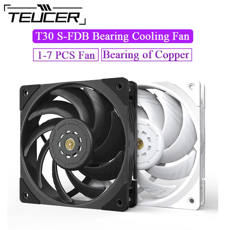 Teucer-ventilador do Sistema de Refrigeração da Caixa do Computador Sfdb pc Gamer Silencioso Ventilador Refrigerador 2150rpm 4pin Pwm 12cm 120 mm T30