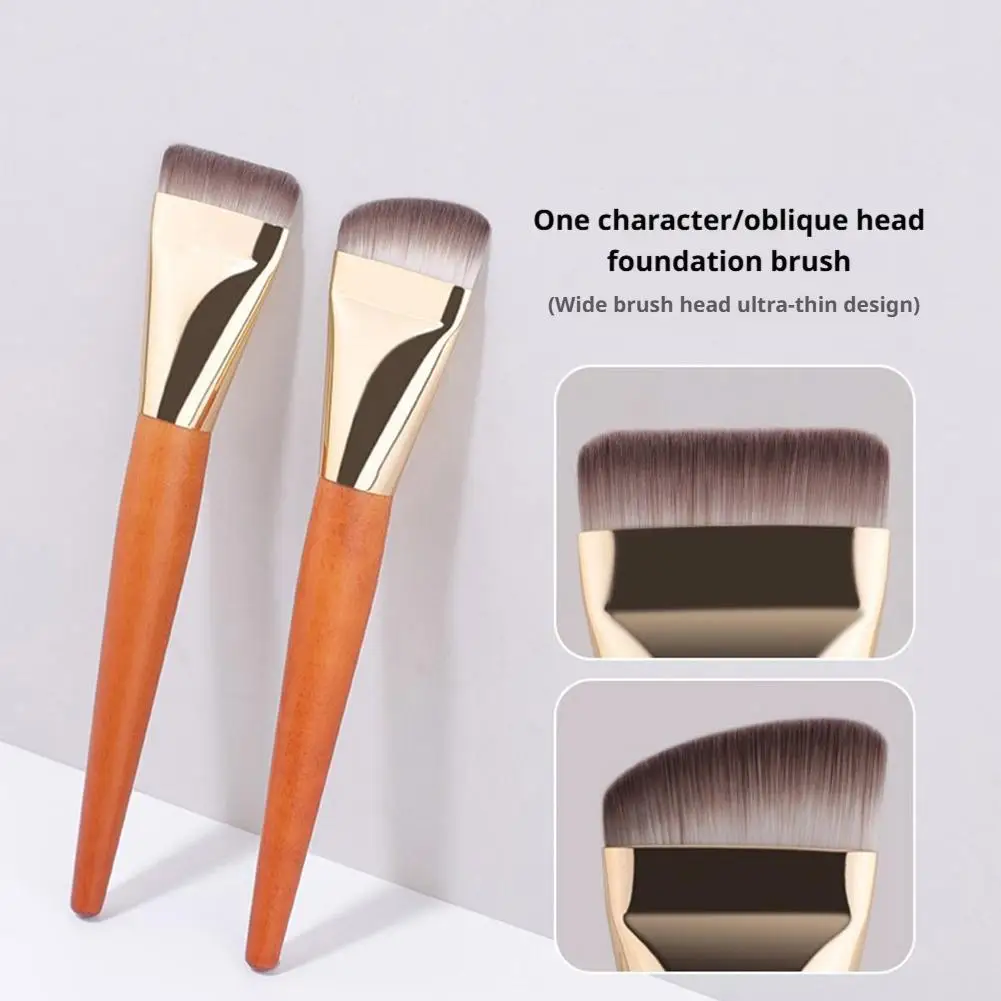 Ultra Thin Foundation Brush Flat-head Slanted-head Smooth Traceless Makeup Brush Soft Bevel Design Contour Brush Cosmetic Tools