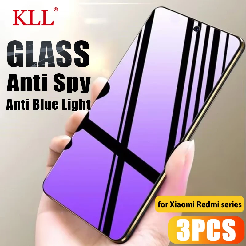 

1-3pcs Anti Blue Light Privacy Glass for Xiaomi Redmi K70 K60E K50 Gaming K40S K30 Pro Anti Spy Full Cover Screen Protector