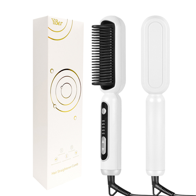 in 1 Multifunctional Hair Straightener Brush Anti-Scald Fast Heating Straightens Curls Hair Smoothing Comb Hair Care Tool