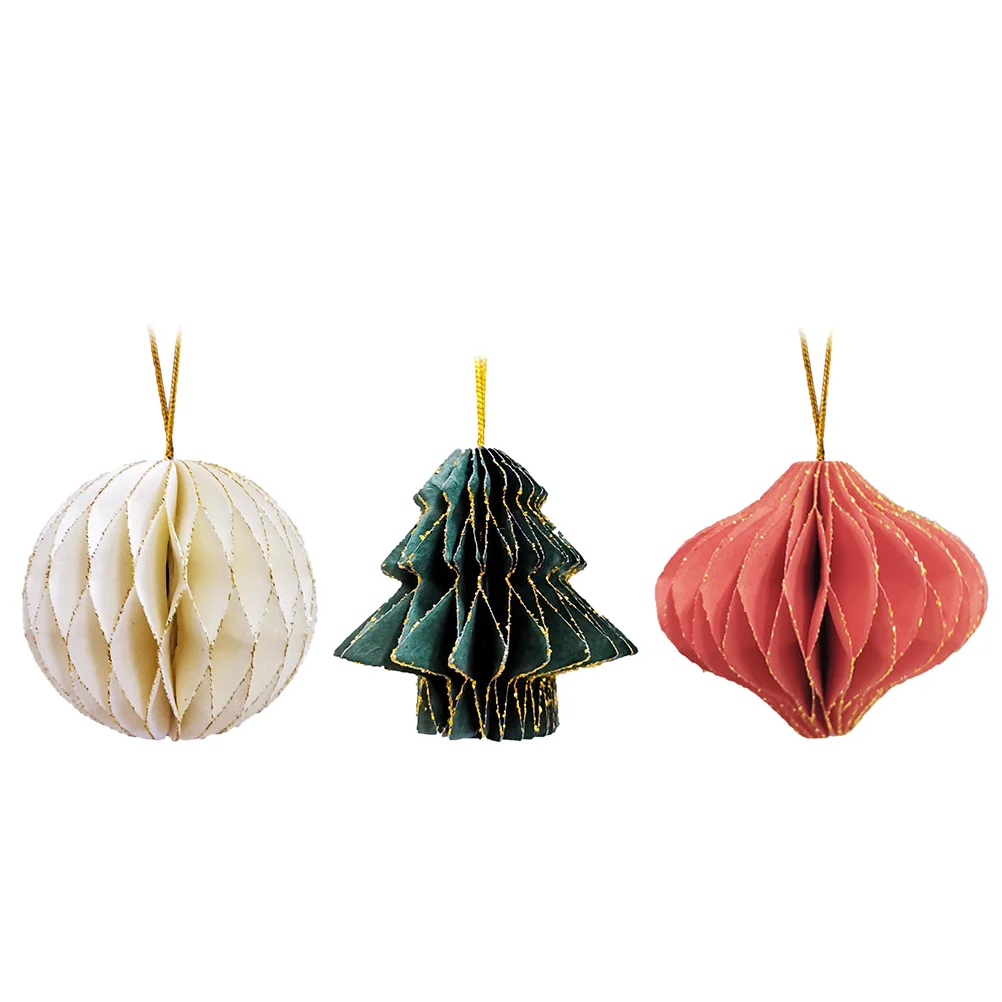 

Christmas Tree Pendant Hanging Xmas Ornaments Paper Ball Decoration Decorations Party Table