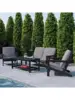 Two Tiered Commercial Grade Adirondack Coffee Table - Black Finish Poly Resin Wood - All-Weather - Slatted Shelf Design 6