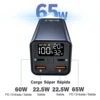 65W Mobile Power Bank 30000mAh Type-C Plug Fast Charging FCP SCP Mobile Power Bank Portable External Charger for Smartphones 4