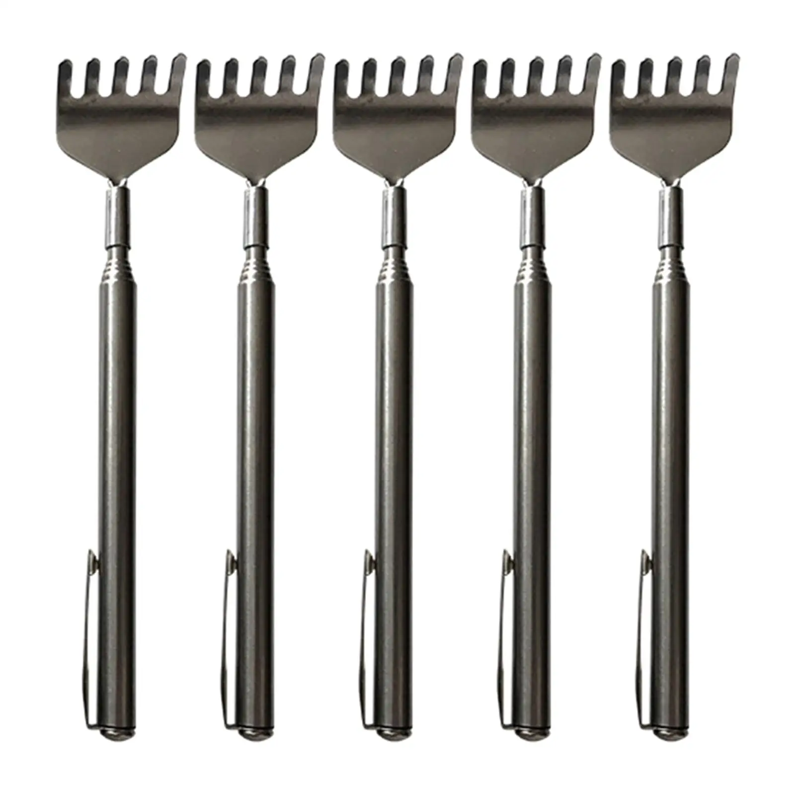 

5 Pieces Extendable Back Scratcher Stainless Steel Telescoping for Men Women