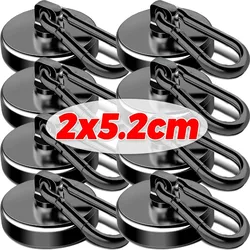 Magnetic Swivel Carabiner Hooks for Versatile Hanging Solutions (Black - L20)