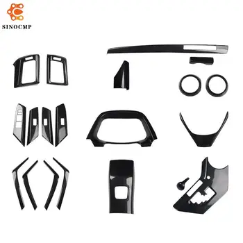 Kit di decorazione per interni auto, 1 set, adatto per Toyota RAV4 2013-2019, in fibra di carbonio nera effetto twill, accessori per interni auto.