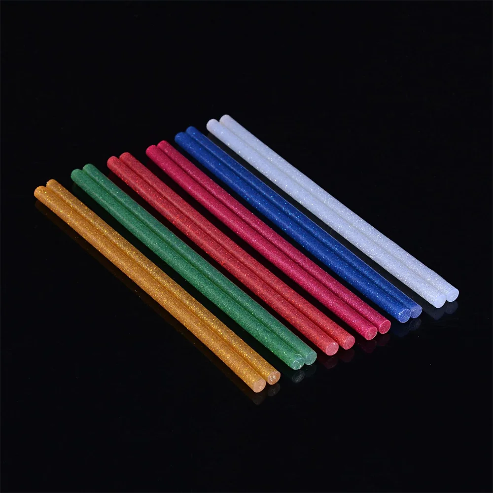 5pcs Set 10cm Colors Glitter Powder Glue Sticks Electric Hot Melt Gun Solid  Adhesive Used To Make Toys Jewelry Crafts Party Gift