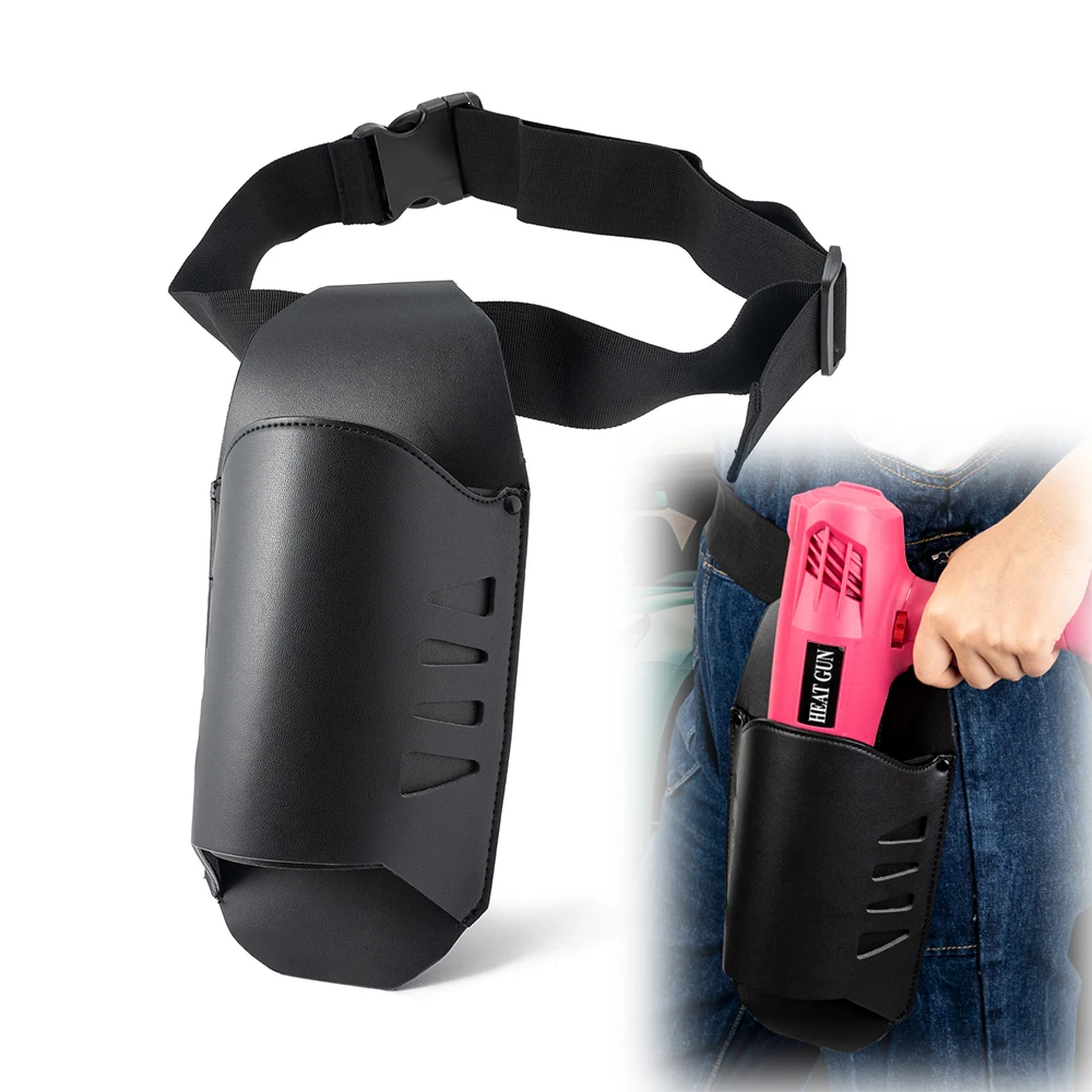 FOSHIO Car Vinyl Wrap Faux Leather Heat Gun Holder with Waist Belt Heat Resistant Waterproof Hot Air Gun Carrying Tool Bag Pouch