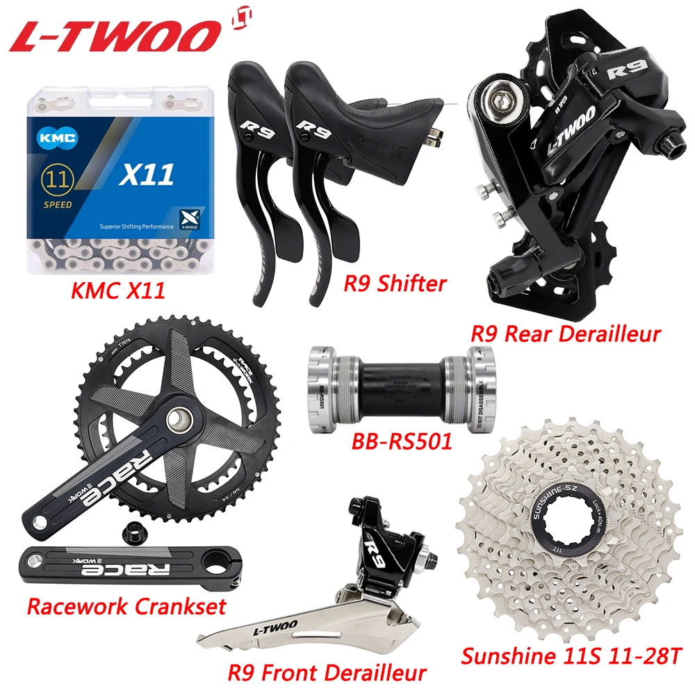 

LTWOO R9 2X11 Speed Derailleur Groupset for Road Bike Shifter Lever Derailleurs KMC X11 Chain RS501 Bottom Kit Bicycle Parts