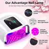 96W Professional Nail Lamp Lampara de unas LED UV recargable de 15600mAh Portable LED Nail Lamp with Mirror Reflective Base 3