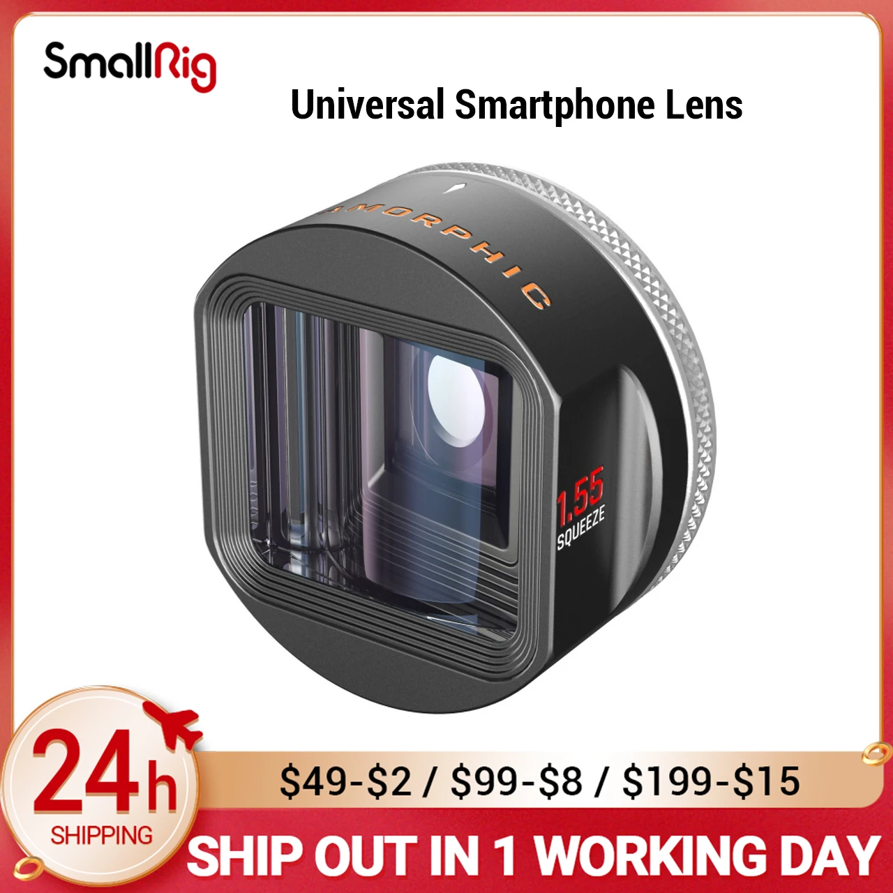 Smallrig 1.55x Anamorphic Smartphone Lens For Iphone Samsung Huawei