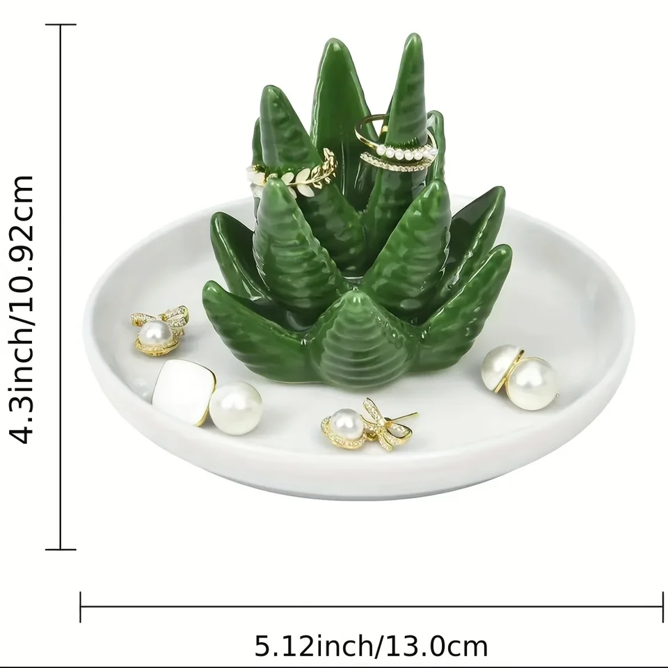 Niedliche Keramik Kaktus Schmuck Veranstalter Tablett wei dekorative Ringe  Ohrringe Halter Schmuck Display Rack Geburtstag Hochzeits geschenk -  AliExpress 15
