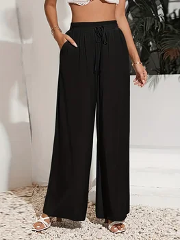 2023 Summer women plus size hip hop series style high-stretch fashion design high-waisted straight pants