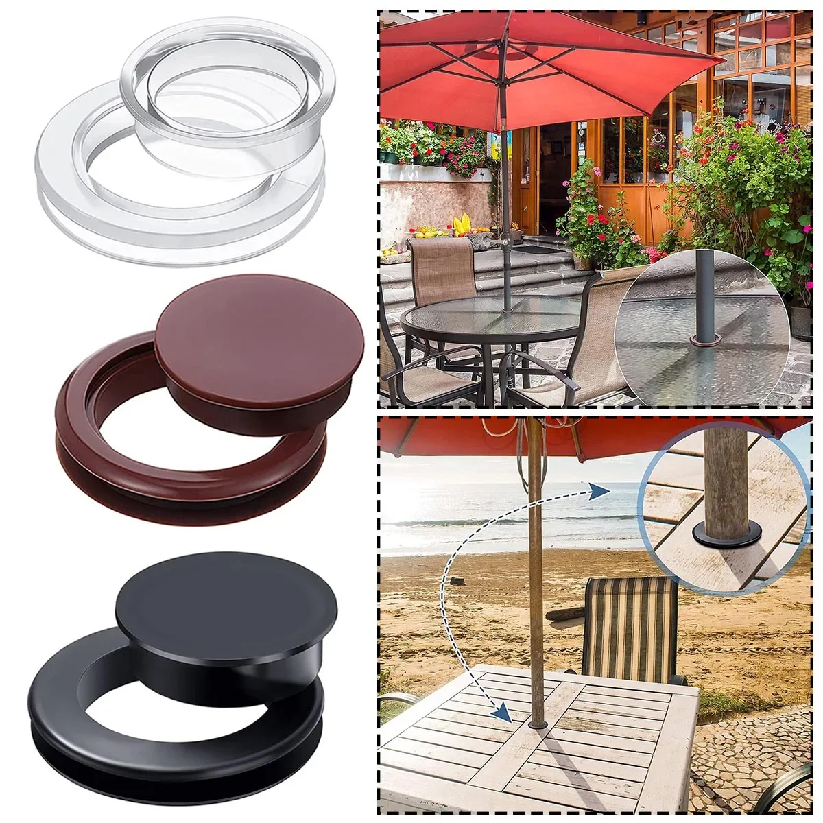 Ring Cap Outdoor Silicone Furniture Supplies Table Glass 1.6in Protection Hole Beach And Umbrella Plug Set Seal For