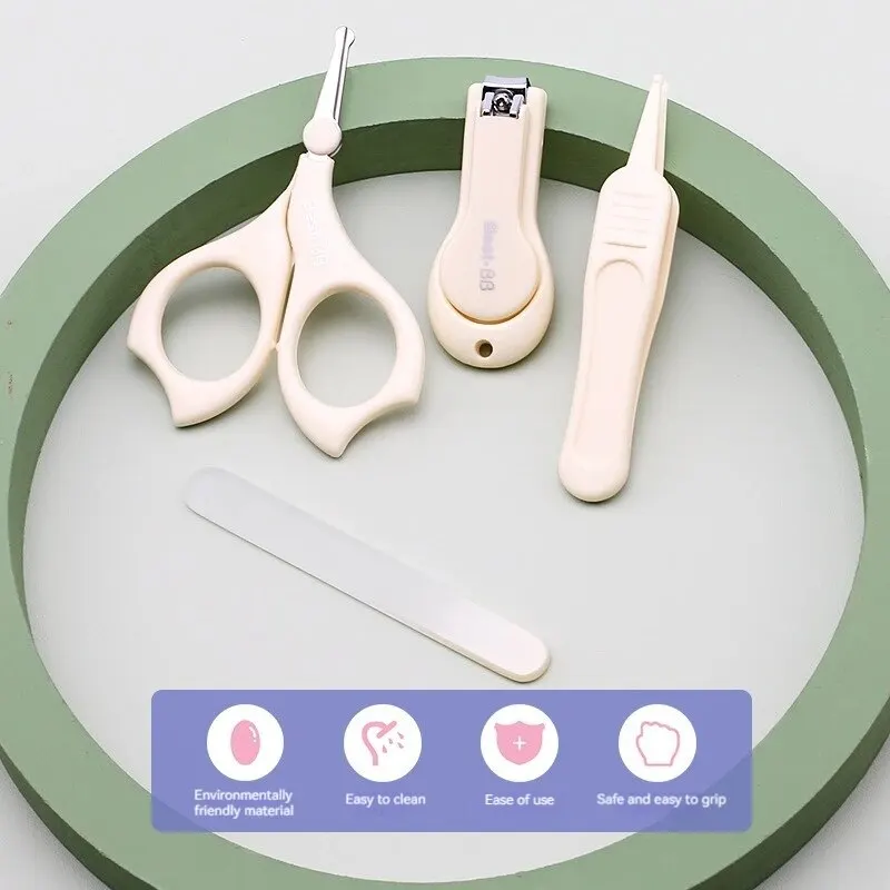 Nail Clippers Baby Nail Care Kit Four-piece Safety Clip-on Child Clipper Set