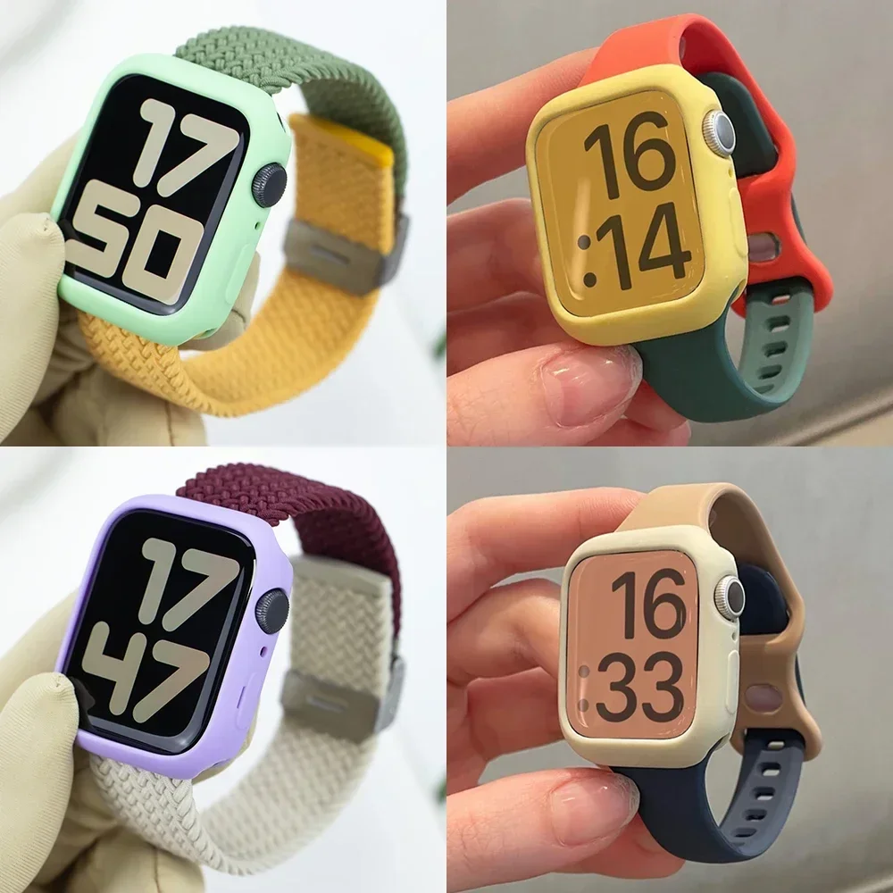 Candy Case and Strap Set for Apple Watch - Nylon/Silicone Correa Strap
