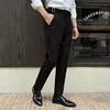 2025 New Naples High Waist Mens Suit Pants Double-Blade Gurkha Chino Slim Fit Trousers Fashion Men Wedding Party Casual Pant 2