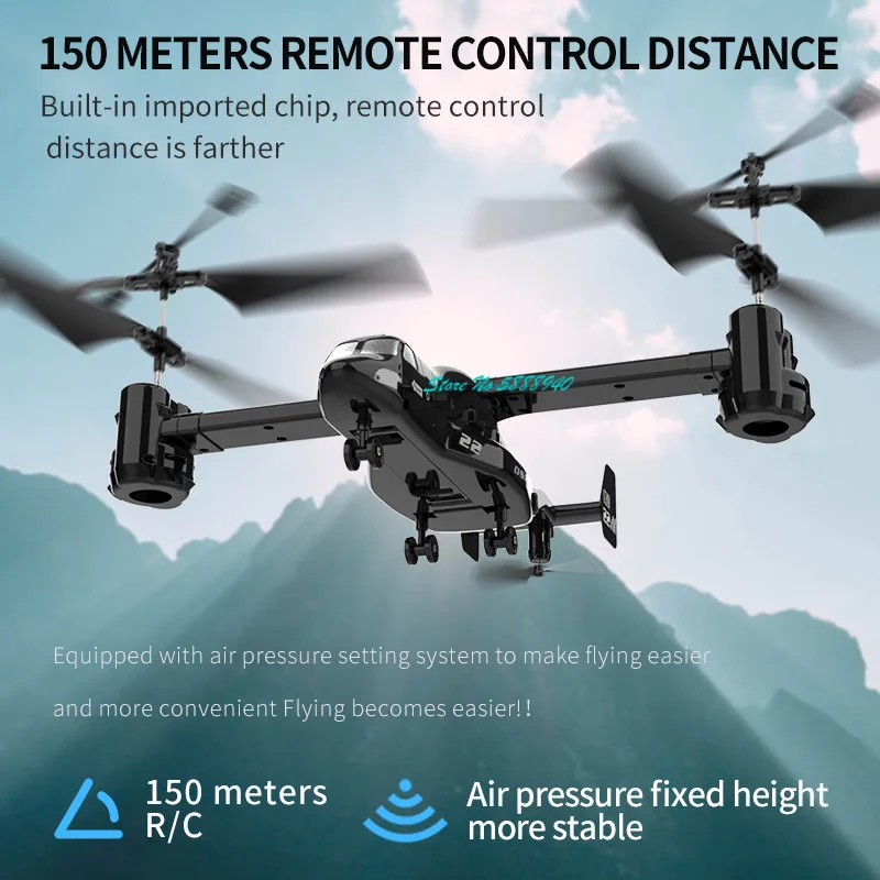 41CM Large Osprey Transporter Electric Remote Control Helicopter 150M Stabilized Gyroscope One Key Take Off Hover RC Helicoper 4