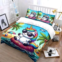 Ensemble gonflable licorne pour l'été, plusieurs tailles pour enfants et adultes, ensemble de literie exquis 3 pièces, cadeau 6