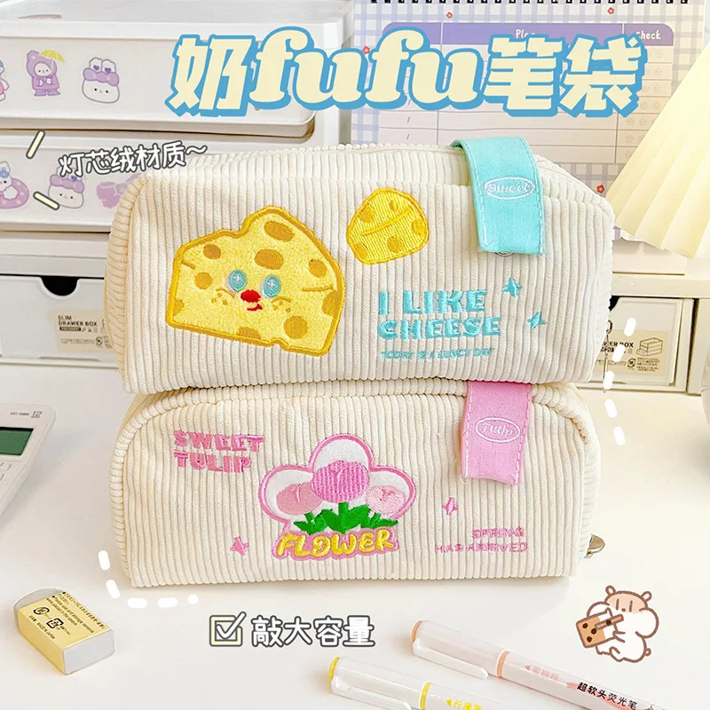 

Милый вельветовый пенал Kawaii, милые Мультяшные Пеналы, сумка для ручек, пенал, сумки для хранения, школьные принадлежности, канцелярские принадлежности, косметичка