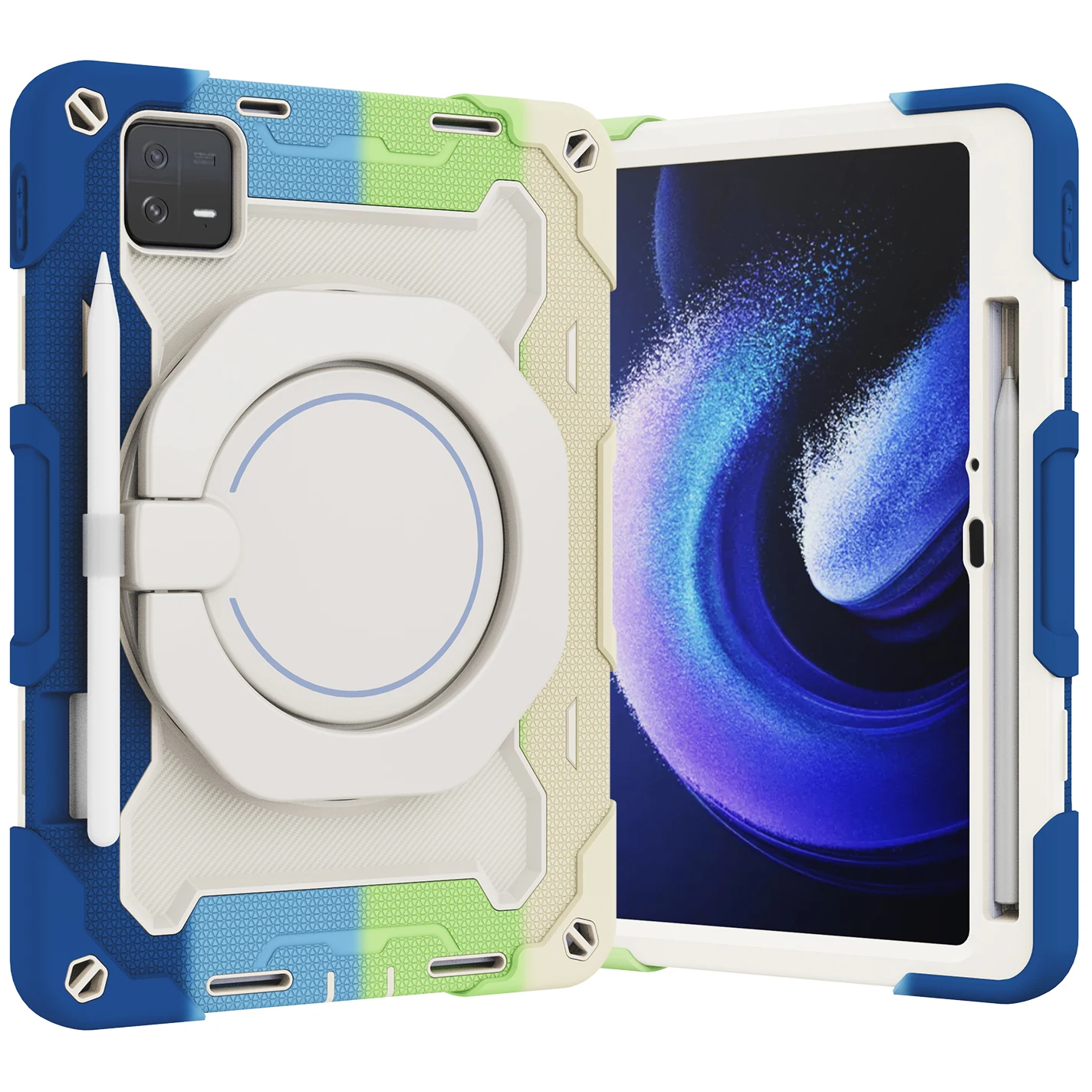 Etui til Xiaomi Pad 6 11 tommer tablet-etui Blødt silicagel-ring Roterbart stativ Anti-fald beskyttelsescover til Xiaomi Mi Pad 6 Pro_voghion.com