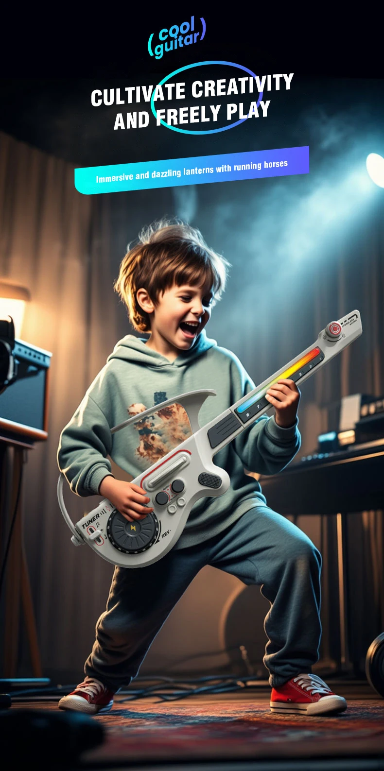 Microfono karaoke per bambini con asta giocattolo musicale_voghion.com