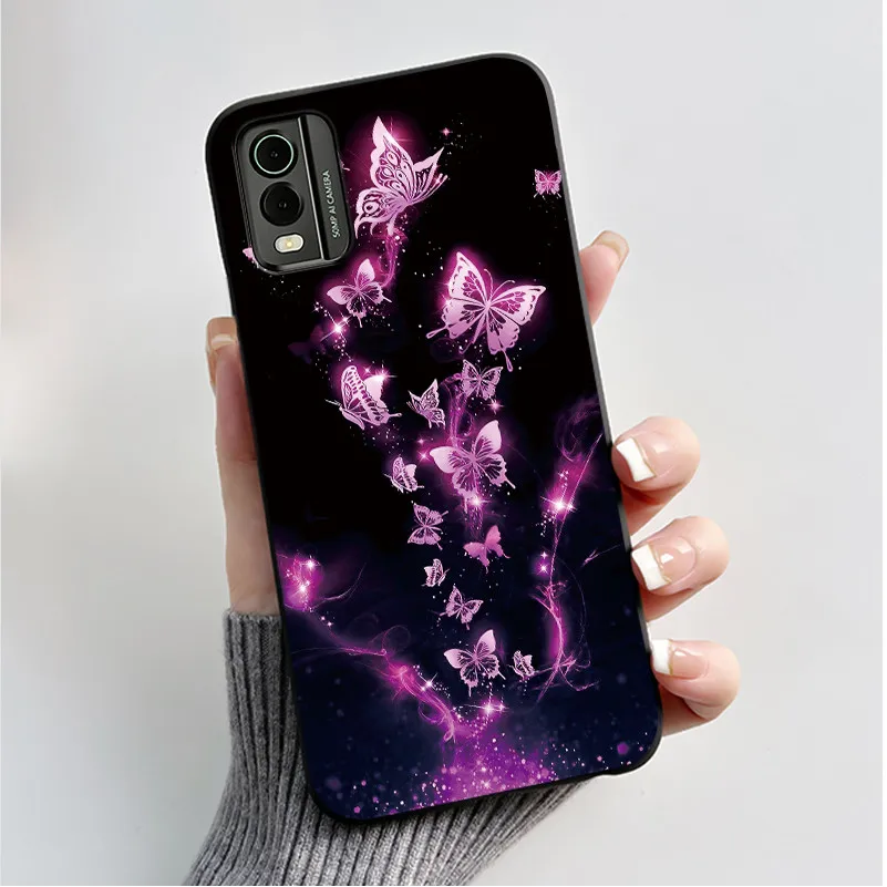 Black Soft Silicone TPU Luxury Fashion Flower Butterfly Phone Case