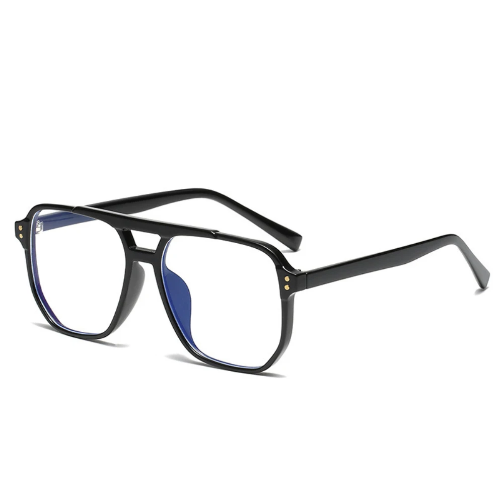 Fashion Anti-blue Light Glasses Square Double Bridges TR90 Women Eyeglasses Transparent Men Optical Frame Computer Goggles