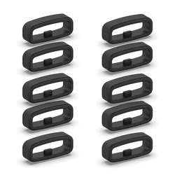 Rubber Silicone Watch Band Keeper Loop - Multi-Size Strap Holder for Smartwatch Accessories (10-Pack) (Black)
