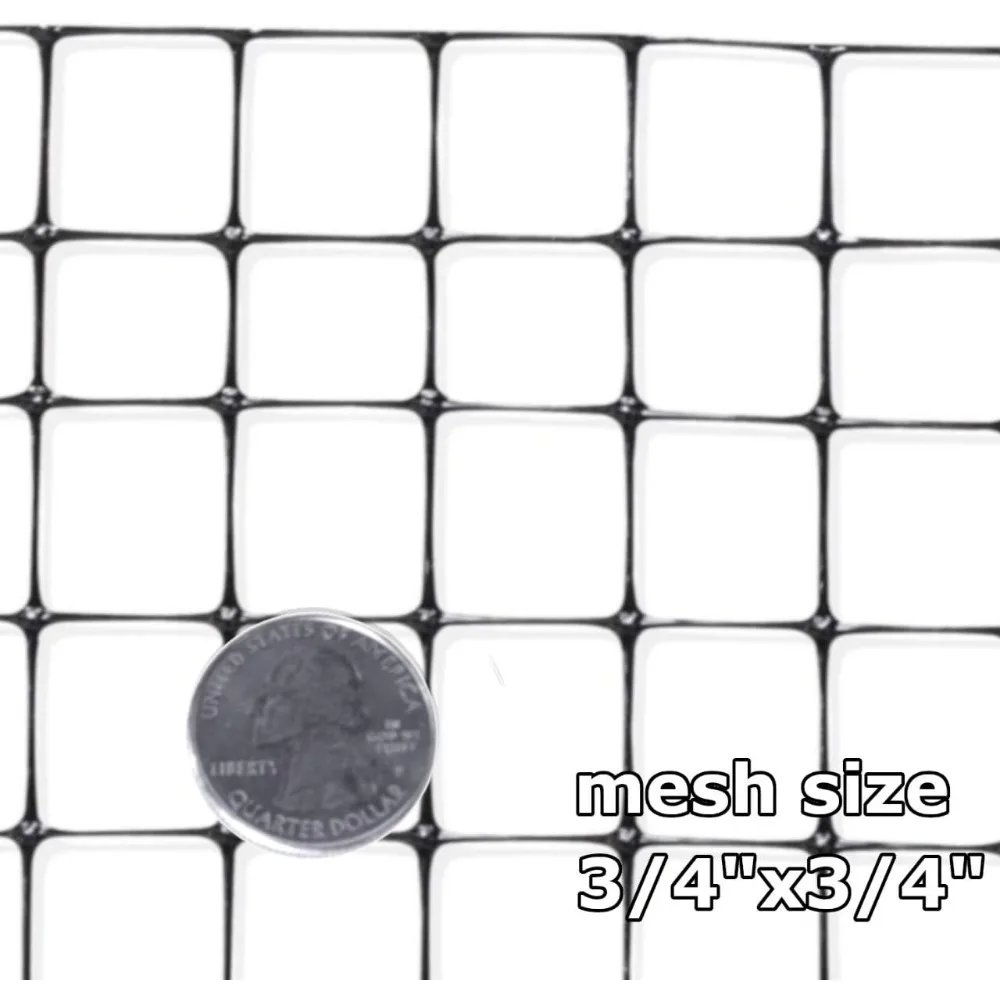 Garden Fence Animal Fence Barrier Netting 7.5' X 330' (2.3m X 100m) (mesh 19x19mm) (55gr/sq M.)