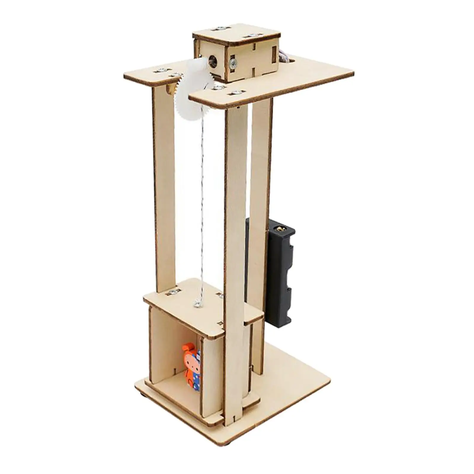 DIY Electric Lift Elevator Model Wooden Building Kits for Children Learning Toy Inspiring Creativity and Imagination Develop Toy